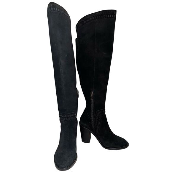 VINCE CAMUTO MADOLEE OVER THE KNEE BOOT BLACK SUEDE LEATHER SIZE 5 M - Picture 1 of 7